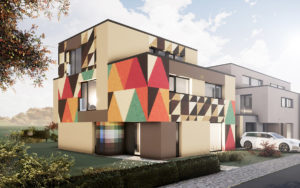 Farbiges Hauskonzept